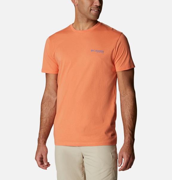 Columbia PFG T-Shirt Peach For Men's NZ57290 New Zealand